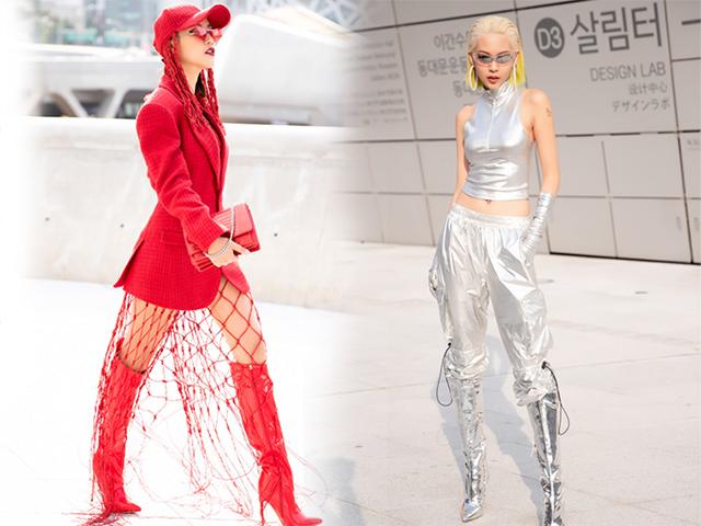 Á hậu Hoàng Oanh diện lưới bắt cá, Phí Phương Anh làm siêu nhân bạc ở Seoul Fashion Week?