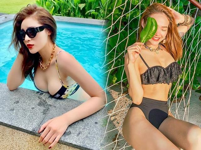 Bội thực trước hình ảnh khoe vòng ngực như muốn nổ khi Minh Hằng, Kỳ Duyên diện bikini