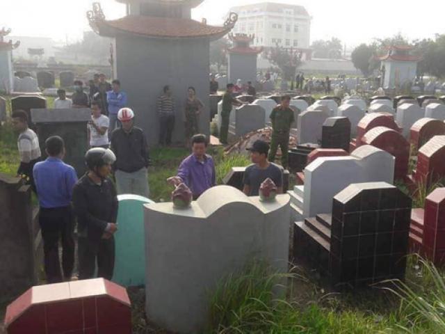 Gần 100 ngôi mộ ở Hưng Yên bất ngờ bị đập vỡ bát hương trong đêm