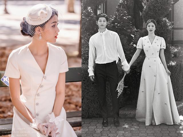 Á hậu Thanh Tú đẹp như công nương với váy cưới lấy cảm hứng từ Song Hye Kyo