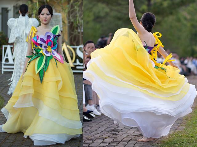 Nam Em đi chân đất, nhảy múa điên loạn trên sàn diễn thời trang