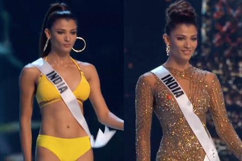 hoa hau an do bi tuot váy, lo nhu hoa ngay tren san khau miss universe 2018? - 2
