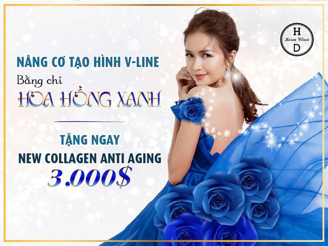 Tặng liệu trình 70 triệu cho khách hàng thực hiện Nâng cơ tạo hình V-line bằng chỉ Hoa hồng xanh