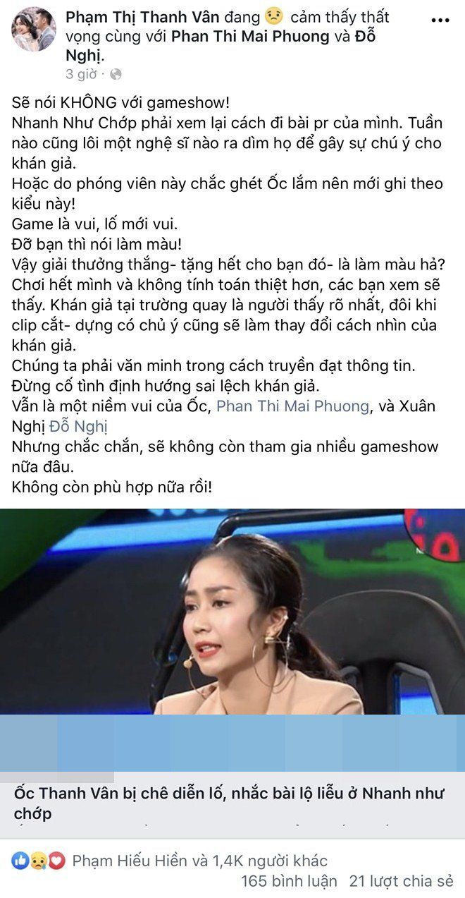 Bị Chỉ Trích Vì Làm Lố Tại Gameshow, Ốc Thanh Vân Vẫn Tự Tin Khoe Nhan Sắc  Đẹp Rụng Rời