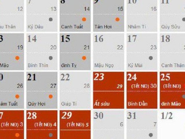 Chính thức ban hành lịch nghỉ Tết Nguyên đán Canh Tý 2020