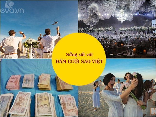 Điểm đặc biệt trong đám cưới rình rang của sao Việt: Có cô dâu ngồi cả trên trực thăng!