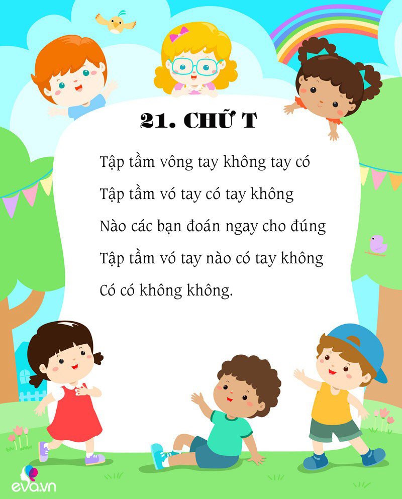 6 bài thơ cho bé mầm non học chữ cái cực nhanh (tiếp)