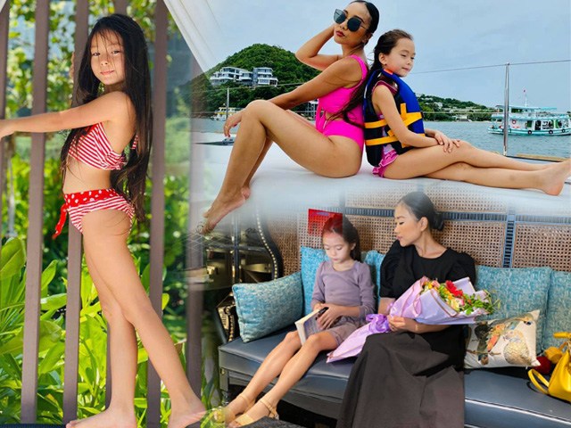 Mới 7 tuổi, con gái Đoan Trang khoe đôi chân dài tựa siêu mẫu lấn át mẹ