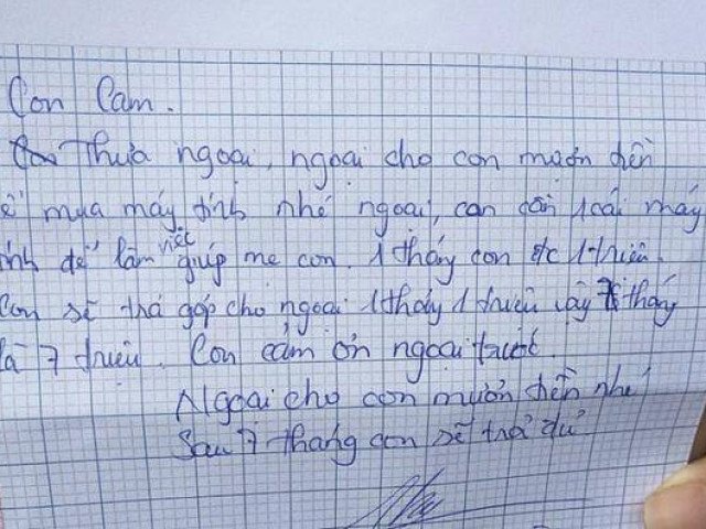 Vay bà ngoại 7 triệu, bé gái viết tâm thư kèm kế hoạch trả nợ khiến CDM choáng váng
