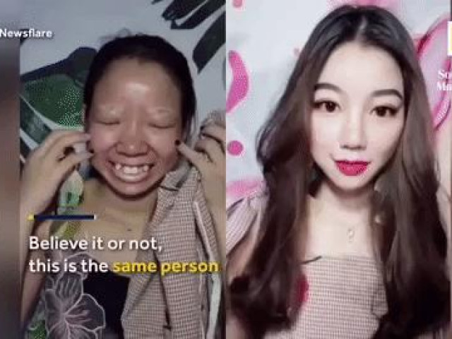 Cô gái Trung Quốc gây bất ngờ với video trang điểm