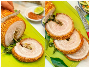 Chảy nước miếng với ba chỉ cuộn lá mắc mật nướng, ăn xong không thấy tiếc công làm