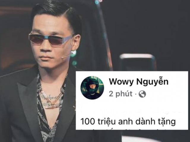 Wowy chơi lớn, tặng 100 triệu đồng cho thí sinh tại vòng đối đầu Rap Việt