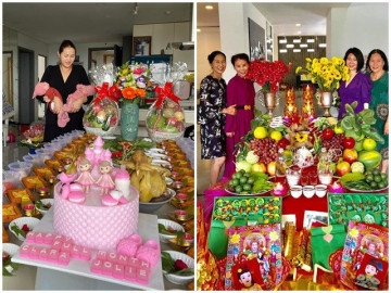 Đơn thân, Á hậu Diễm Châu mừng tiệc đầy tháng cho con hoành tráng không kém Hà Hồ, Vân Trang