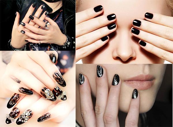 15 Kiểu nail màu đen sang chảnh đẹp đơn giản hot nhất hiện nay - 1