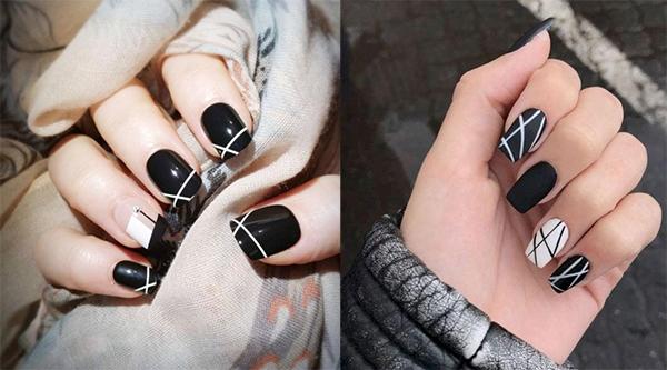 15 Kiểu nail màu đen sang chảnh đẹp đơn giản hot nhất hiện nay - 10