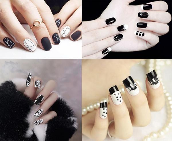 Gợi ý 101 mẫu nail trắng đen đơn giản nhẹ nhàng đẹp cho các nàng