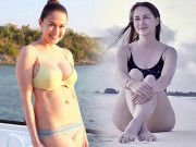 Mỹ nhân đẹp nhất Philippines diện bikini trên biển, mẹ 2 con không 1 vết rạn