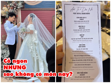 Thực đơn hàng ngày - Ngó thực đơn đám cưới Anh Tú - Diệu Nhi, dân mạng thi nhau hỏi 