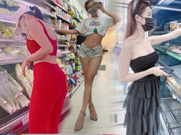 Người qua đường đứng hình khi sao Việt mặc phá cách đi siêu thị: Lúc quần bó chẽn, lúc quên kéo khóa