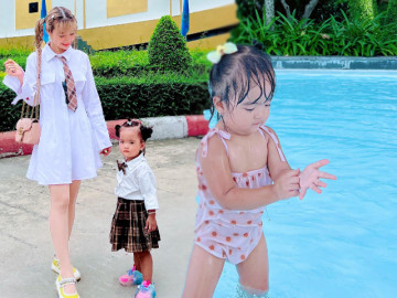 Con gái Mạc Văn Khoa ghi danh cuộc đua mẫu nhí, mới 2 tuổi đã diện áo croptop, quần hở eo sành điệu