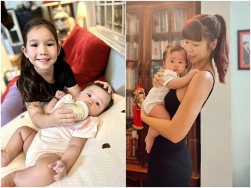 Siêu mẫu Hà Anh khoe ảnh con gái Myla cho dì ruột bú sữa vừa dễ thương vừa chuyên nghiệp