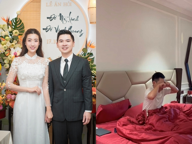 Cô dâu mới Đỗ Mỹ Linh khoe góc phòng tân hôn, chồng Chủ tịch Hà Nội FC bất ngờ lộ diện