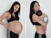 Bà bầu - “Nữ diễn viên tiểu tam” gây choáng vì bụng phẳng lì sau sinh 1 tháng, mất tiêu sương sương 18kg