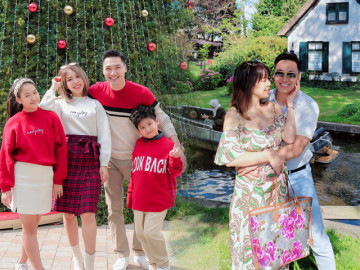 Mạnh Trường hóa ông già Noel tặng túi hiệu khủng, hơn 5 nghìn đô cho bà xã mới sinh