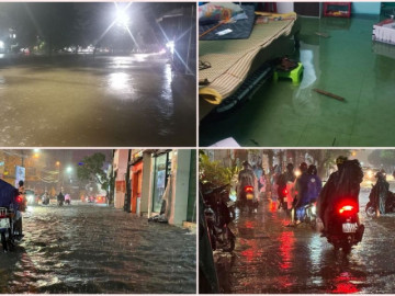 Thừa Thiên - Huế: Nước lũ lên nhanh tràn cả vào nhà, người dân tất bật kê cao đồ đạc, đi mua thức ăn dự trữ