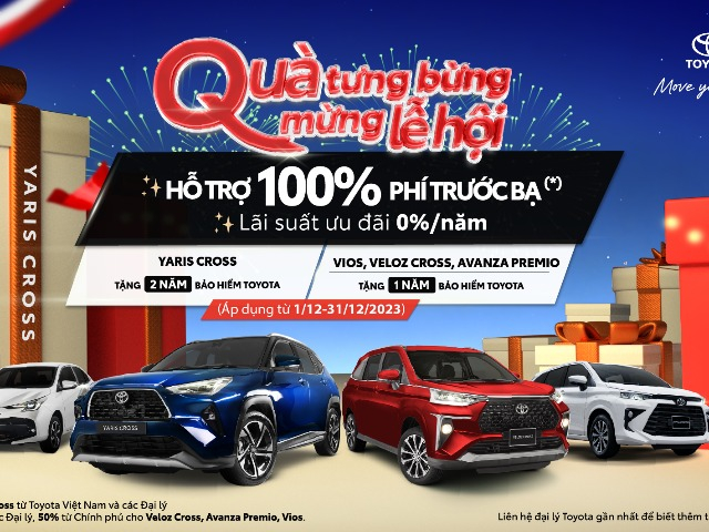 Mua xe Toyota đón Tết nhận ngay ưu đãi 100% lệ phí trước bạ và quà tặng